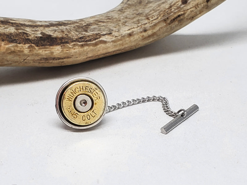 45 Colt Bullet Tie Tack with Chain - Men's Bullet Accessories
