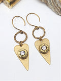 Slender Gold Heart 22 Hornet Bullet Earrings