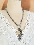 Shotshell, Skeleton Key & Wing Silver Charm Necklace