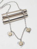 Triple Heart Bullet Necklace