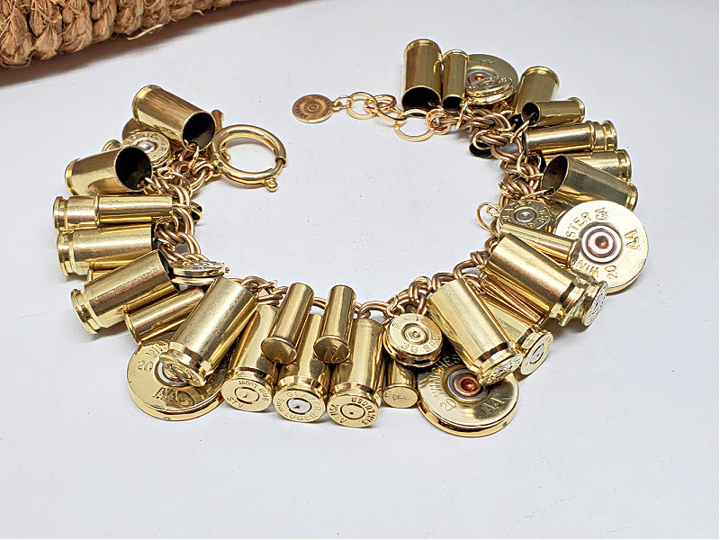 Handmade Bracelets Bullet Jewelry Bracelet Brass Gold Loaded