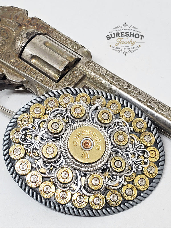 Sureshot Jewelry Belt Buckle Bullet & Shotshell Oval Belt Buckle II – SureShot Jewelry main image 3