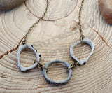 Triple Antler Slice Circle of Life Designer Antler Necklace