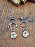 Double Round Fine Stainless Ring Bullet Dangles
