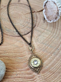 Bohemian Style Long Antique Brass Bullet Necklace - Great for Layering