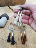 Bullet Tassel Leather & Hoop Earrings - 3 Colors