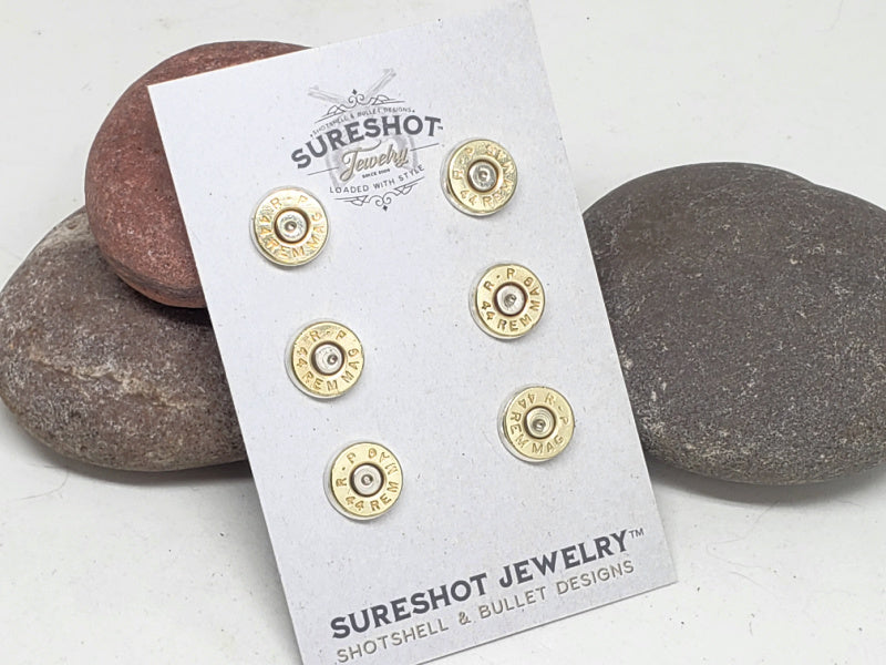 Bullet Shirt Buttons - Button Shanks - SureShot Jewelry Bullet Designs