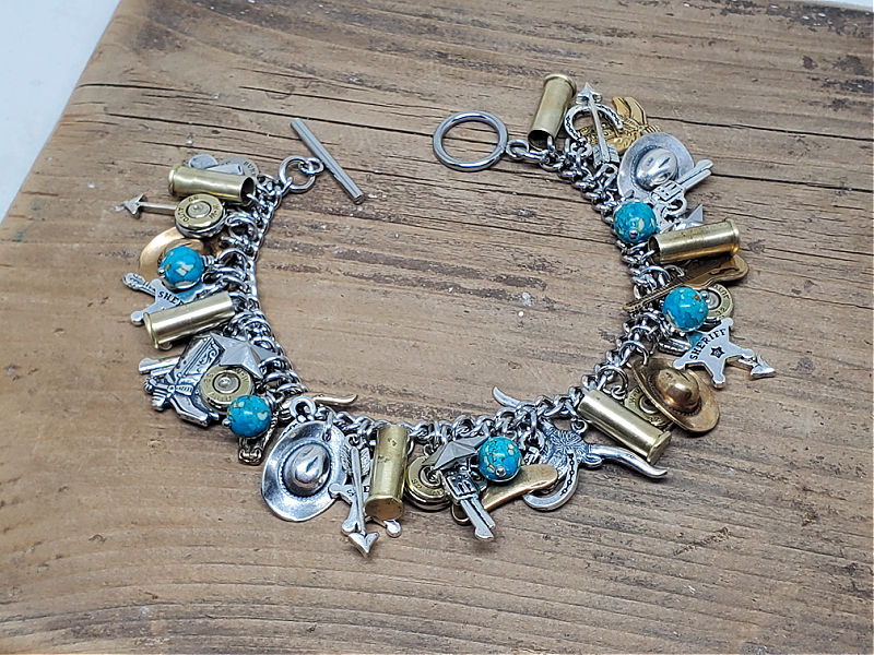 Country Western Mixed Metal Loaded Charm Bracelet – SureShot Jewelry