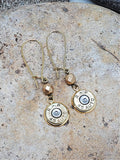 Gold Kidney Wire Bullet Earrings