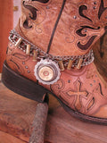 12 Gauge Shotshell Concho Medallion Multi-Chain Boot Bracelet