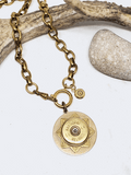 12 Gauge Hawthorne Reliance Brand Vintage Brass Shotshell Necklace
