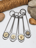 12 Gauge Shotshell Jumbo Safety Pin Key Ring