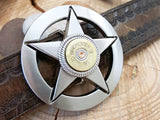 Lone Star 12 Gauge Shotshell Silver Star Belt Buckle