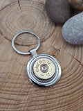 12 Gauge Shotshell Round Stainless Steel Key Ring - Choice of Brands