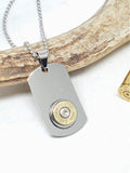 Small Stainless Steel Dog Tag Bullet Necklace