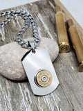 Men's Stainless Steel Dog Tag Big Game Load Bullet Necklace