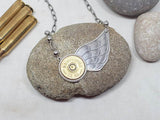 Asymmetrical 12 Gauge Shotshell Wing Necklace