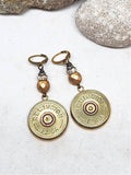 12 Gauge GOLD Beaded Dangle Earrings