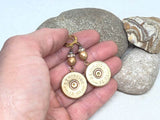 12 Gauge GOLD Beaded Dangle Earrings