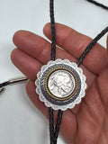 Buffalo Nickel Silver Concho Bolo Tie