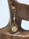 Antique Gold Openwork Teardrop 410 Gauge Beaded Bullet Earrings