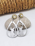 Laser Cut Buck Head Teardrop .223 Post Dangle Bullet Earrings