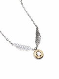 Double Feather Small Caliber Bullet Necklace