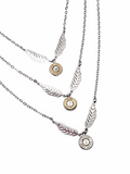Double Feather Small Caliber Bullet Necklace