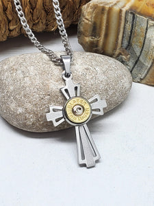 Men's 9mm Bullet Cross Necklace