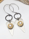Slender Silver Heart 22 Hornet Bullet Earrings