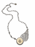 Asymmetrical 12 Gauge Shotshell Wing Necklace-Necklace-SureShot Jewelry