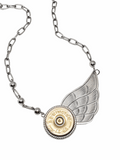 Asymmetrical 12 Gauge Shotshell Wing Necklace-Necklace-SureShot Jewelry