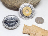 12 Gauge Western Style Antique Silver Concho Pin