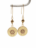 20 Gauge Shotshell Gold Beaded Marquis Wire Earrings-Earrings-SureShot Jewelry