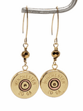 20 Gauge Shotshell Gold Beaded Marquis Wire Earrings-Earrings-SureShot Jewelry