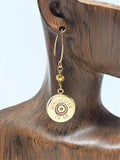 20 Gauge Shotshell Gold Beaded Marquis Wire Earrings-Earrings-SureShot Jewelry