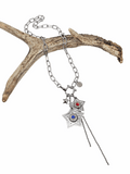 Shooting Star Charm Patriotic Bullet Necklace-Necklace-SureShot Jewelry