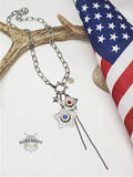 Shooting Star Charm Patriotic Bullet Necklace-Necklace-SureShot Jewelry