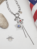 Shooting Star Charm Patriotic Bullet Necklace-Necklace-SureShot Jewelry