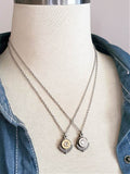 Two Small Caliber Fancy Trimmed Pendant Bullet Necklaces shown on mannequin
