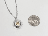 Dainty Sunburst Silver Bullet Necklace