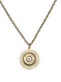 Dainty Sunburst Gold Bullet Necklace