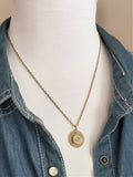 Dainty Sunburst Gold Bullet Necklace