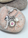 Gun Girl Silver Multi-Charm Nickel Bullet Necklace
