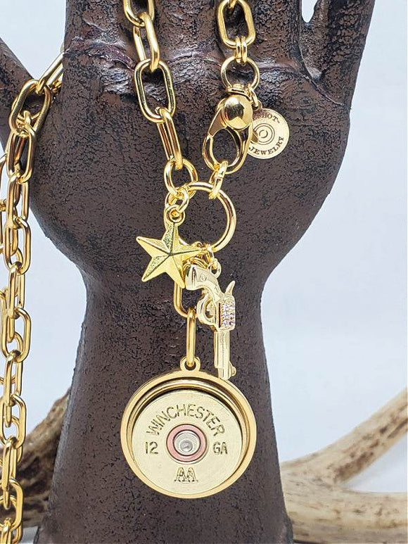 12 Gauge GOLD Paperclip Chain Charm Necklace – SureShot Jewelry