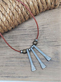 Triple Horseshoe Nail Necklace - Unisex Styling