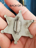 Sheriff Badge Pin - 12 Gauge Small Antique Silver Star Pin