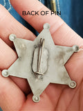Sheriff Badge Pin - 12 Gauge Small Antique Silver Star Pin