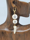Gold Antler Slice Dangle Earrings