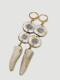 Gold Antler Slice Dangle Earrings